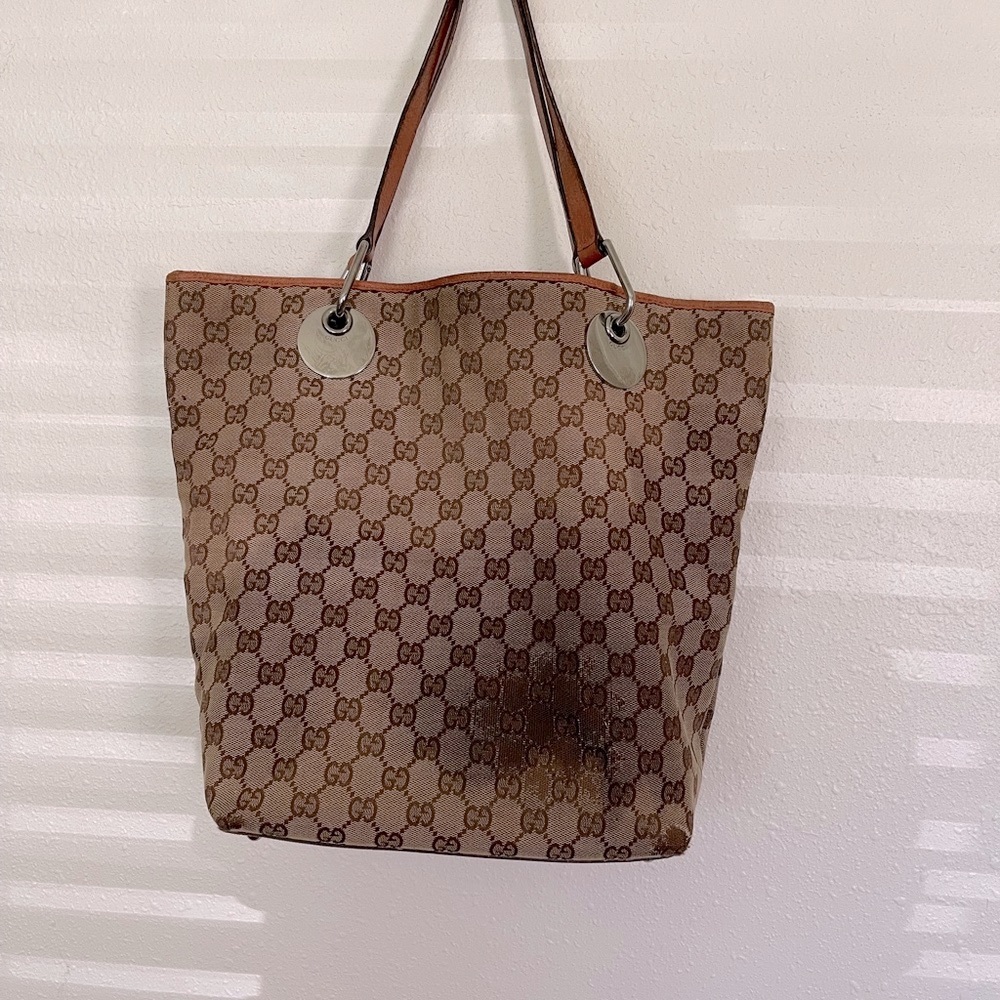 GUCCI Beige/light Brown  GG Canvas Tote bag